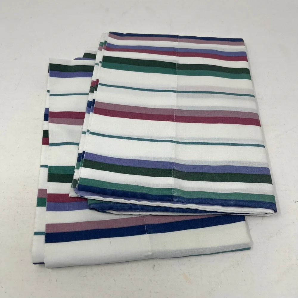 Wamsutta Supercale 100% Cotton Standard Pillowcase Set 2 Striped Multi-Color